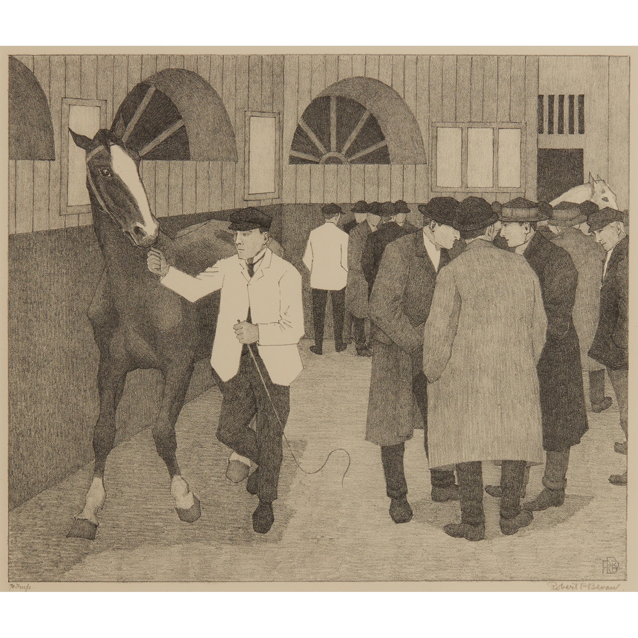 Horse Dealers at The Barbican (Barbican No. 2), 1921, Robert Bevan